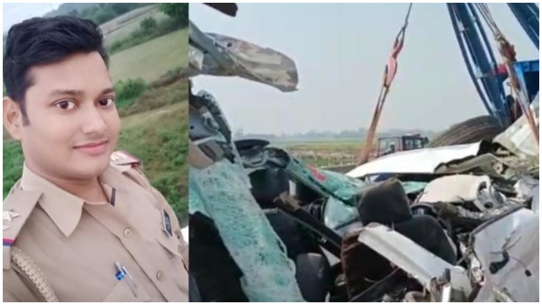 पहली बारिश नहीं सह सका पूर्वांचल एक्सप्रेसवे, 15 फीट धंसी सड़क में फंसी कार