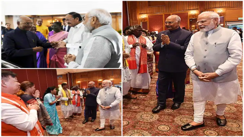 Former President: पारंपरिक तरीके से विदा हुए रामनाथ कोविंद, घर छोड़ने गई राष्ट्रपति द्रौपदी मुर्मू