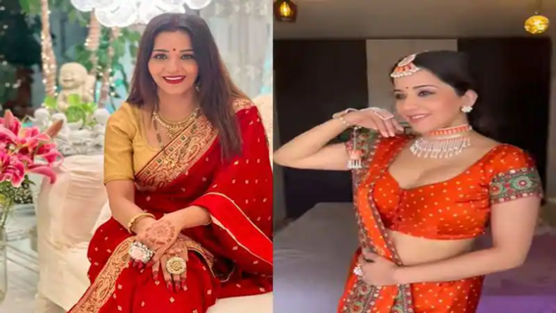 गुलाबी शरारा में मोनालिसा का लुक देख फैंस के उड़े होश