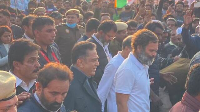 राहुल गाँधी की भारत जोड़ी यात्रा लाल किले पहुँची, कमल हासन और मल्लिकार्जुन खड़गे भी मौजूद