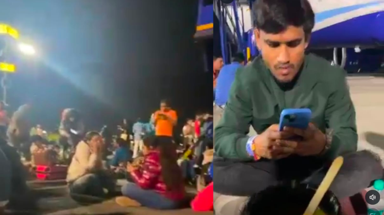 IndiGo: फ्लाइट डायवर्ट होने पर जमीन पर बैठकर खाते दिखे IndiGo के यात्री, वीडियो वायरल