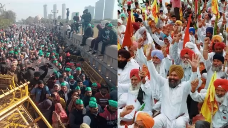 पंजाब-हरियाणा बॉर्डर पर किसानों का जत्था हटा पीछे, पुलिस ने दागे आंसू गैस, 7 किसान घायल