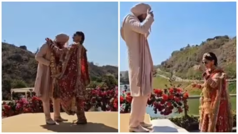 Taapsee-Mathias Wedding: लाल जोड़े में दुल्हन बनी तापसी, साइकिल पर आए दूल्हे राजा