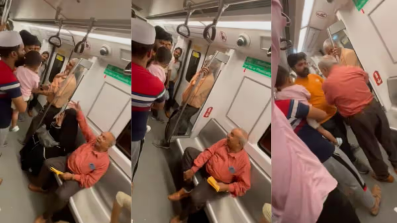 Video: तेरे बाप की है मेट्रो! शर्म कर लो बूढ़ी… Metro में महिला से भिड़ गई पापा की परी
