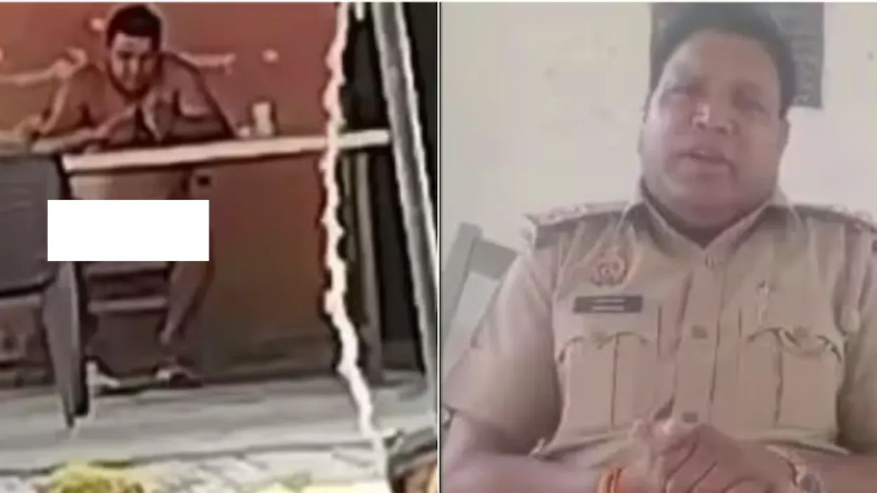 अंडरवियर पहनकर महिला के सामने बैठा चौकी इंचार्ज, वीडियो हुआ वायरल