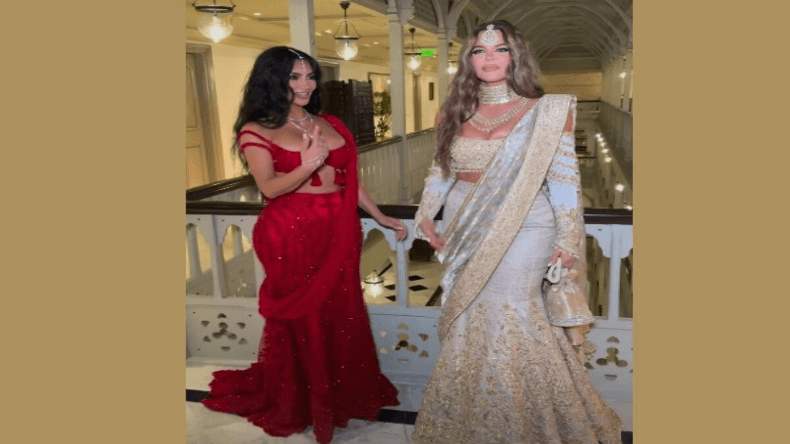 अनंत-राधिका की शादी में Kim Kardashian का छाया देसी लुक , बिखेरा हुस्न का जलवा,