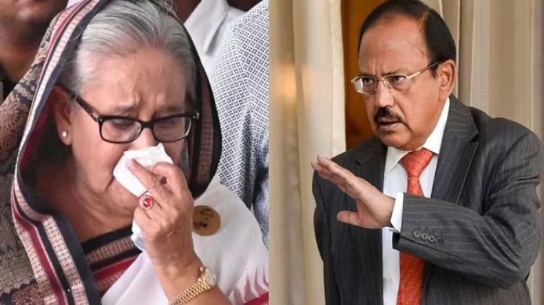 भारत आने के बाद सदमे में शेख हसीना, डोभाल से मिलते ही क्या बोलीं?