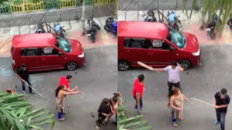 नोएडा सेक्टर 72 में कार पार्किंग को लेकर हंगामा, दंपत्ति को पीटा, क्रिकेट बैट से कार का शीशा तोड़ा