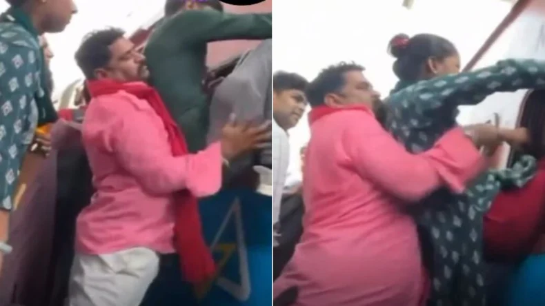महिला के ऊपर से गुजर गई ट्रेन, फिर हुआ कुछ ऐसा… देखें वीडियो