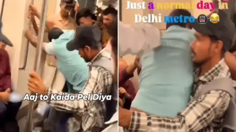 दिल्ली मेट्रो में छिड़ी जंग, सीट को लेकर ऐसा झगड़ा नहीं देखा होगा! देखें Viral Video