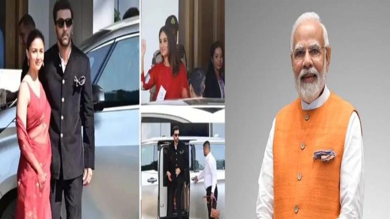 लाल साड़ी-सूट पहने कपूर खानदान की बेटी और बहू PM मोदी से मुलाकात करने निकलीं
