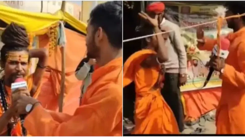 यूट्यूबर को मारे दनादन थप्पड़, माइक छीनकर बोले मुझे बदनाम कर.., चिमटे वाले बाबा को फिर आया गुस्सा
