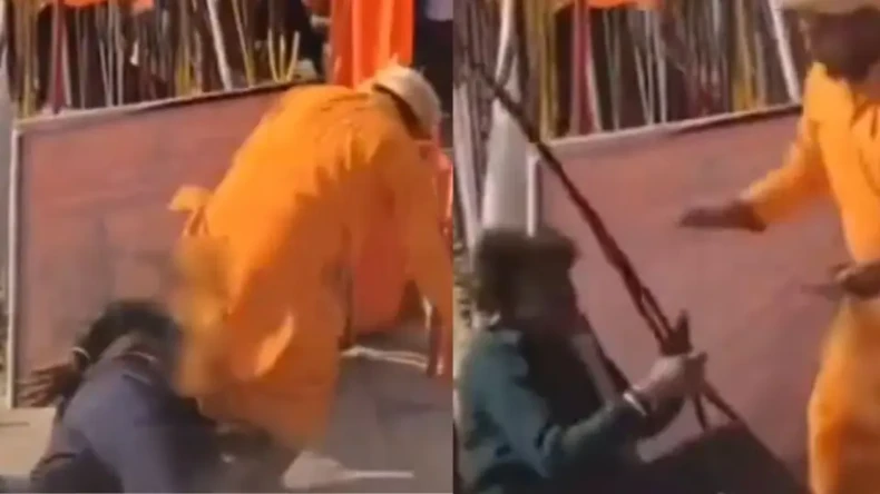 त्रिशूल लेकर शख्स के पीछे दौड़े बाबा, जमीन पर लिटा-लिटाकर… वीडियो हुआ वायरल