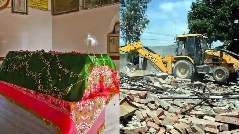 दरगाह पर चला बुलडोजर, बाबा की लहर दिखा रही है असर, ड्रोन कैमरों का किया गया इस्तेमाल