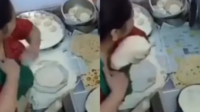पकड़ी गई! रोटियों का बंडल चुराकर सूट के अंदर छुपाया, CCTV में दिखी नौकरानी की शर्मनाक हरकत