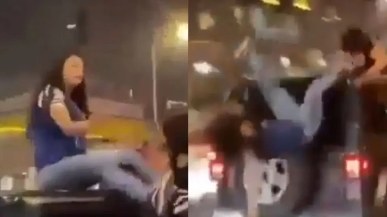 कार की छत पर नाचने चढ़ी महिला फिर हुआ कुछ ऐसा,  Video देख लोगों को खूब सुनाया
