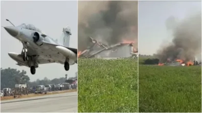 एमपी के शिवपुरी में एयरफोर्स का फाइटर प्लेन क्रैश, आग लगने से मचा हड़कंप, पायलट सुरक्षित