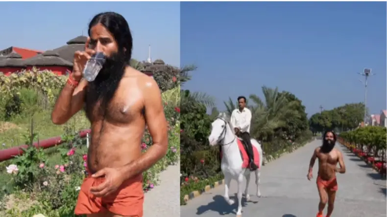 शिलाजीत खाकर घोड़े को भी फेल कर गए बाबा रामदेव, लगाई ऐसी दौड़ कि स्टैमिना देख लोग बोले नजर लग जाएगी
