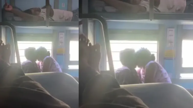 चलती ट्रेन में कपल का बना मूड, सबके सामने ही कर दिया घिनौना काम, लोगों ने VIDEO किया वायरल