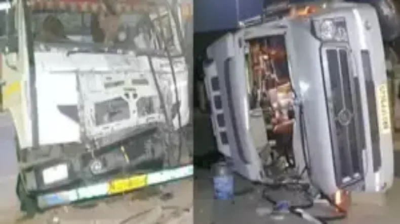 चंदौली में भीषण सड़क हादसा, महाकुंभ जा रहे श्रद्धालुओं की बस को ट्रक ने मारी टक्कर, 2 महिलाओं की मौत, कई घायल