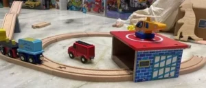 WOODEN RAILWAY TOY SET