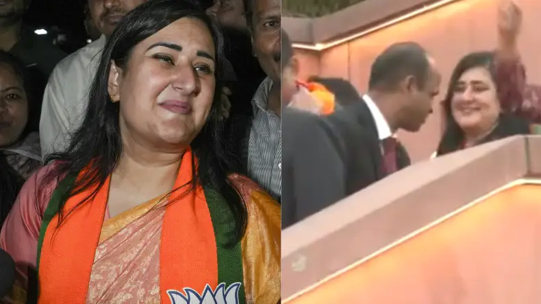 दिल्ली जीती बीजेपी तो झूम उठीं बासुंरी स्वराज, कैमरे के सामने जमकर नाचीं, देखें वीडियो