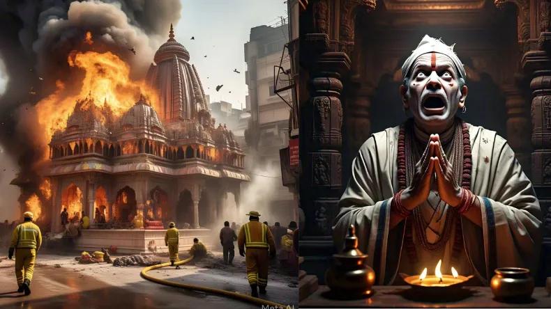 दिल्ली के सूर्य मंदिर में लगी भयानक आग! अंदर फंसे पुजारी की तड़प-तड़प कर हुई मौत