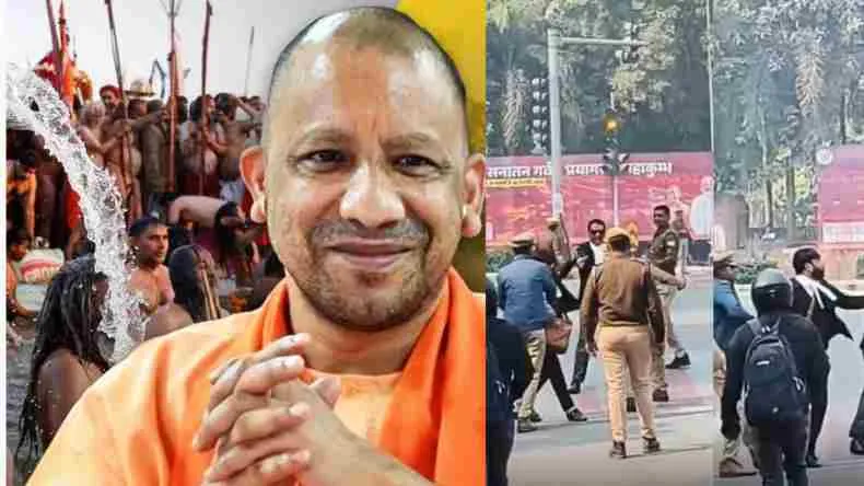 महाकुंभ भगदड़ से बौखलाई पुलिस ने वकील को खूब कूटा, काले कोट वालों ने लगाई वाट, Video Viral
