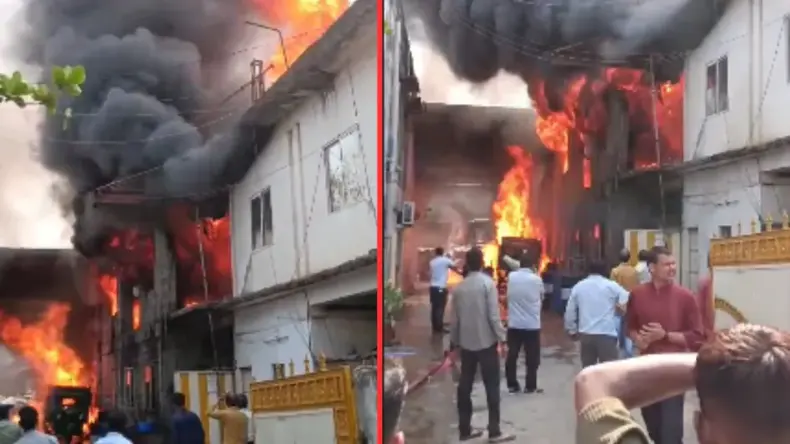 भोपाल की केमिकल फैक्ट्री में लगी भीषण आग, फायर ब्रिगेड की गाड़ियां मौके पर पहुंची