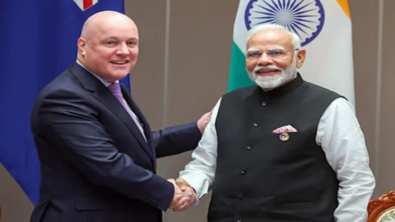 न्यूजीलैंड के प्रधानमंत्री क्रिस्टोफर लक्सन का PM मोदी ने किया हैदराबाद हाउस में स्वागत, कई अहम मुद्दों पर हुई चर्चा