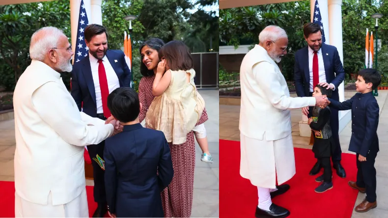 PM मोदी और जेडी वेंस की मुलाकत, प्रधानमंत्री अवास पर हुआ जोरदार स्वागत… व्यापार समझौते और रक्षा सहयोग पर होगी चर्चा